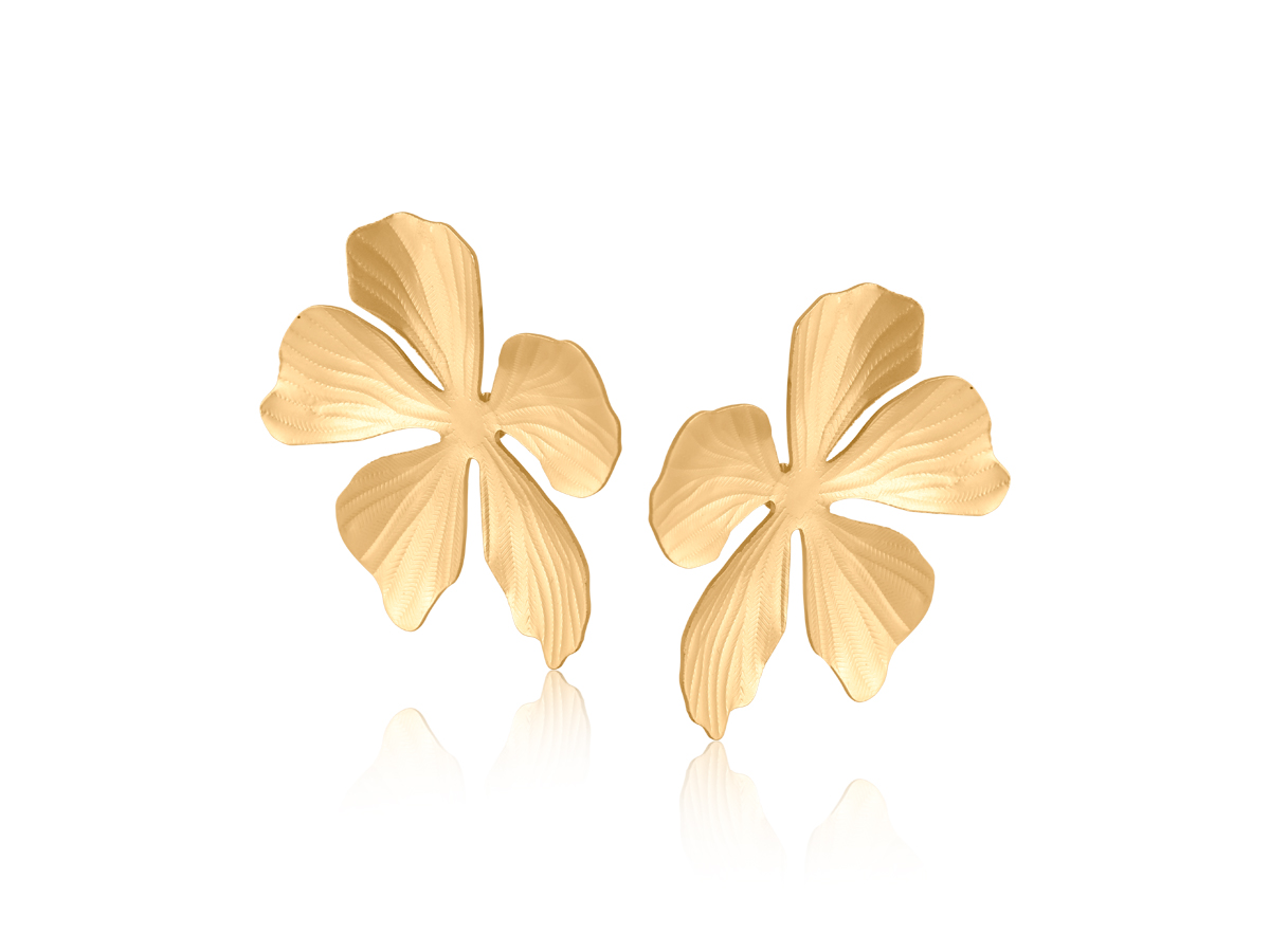 Picture of MATTE GOLD GIULIA FLORAL MATTE EARRINGS