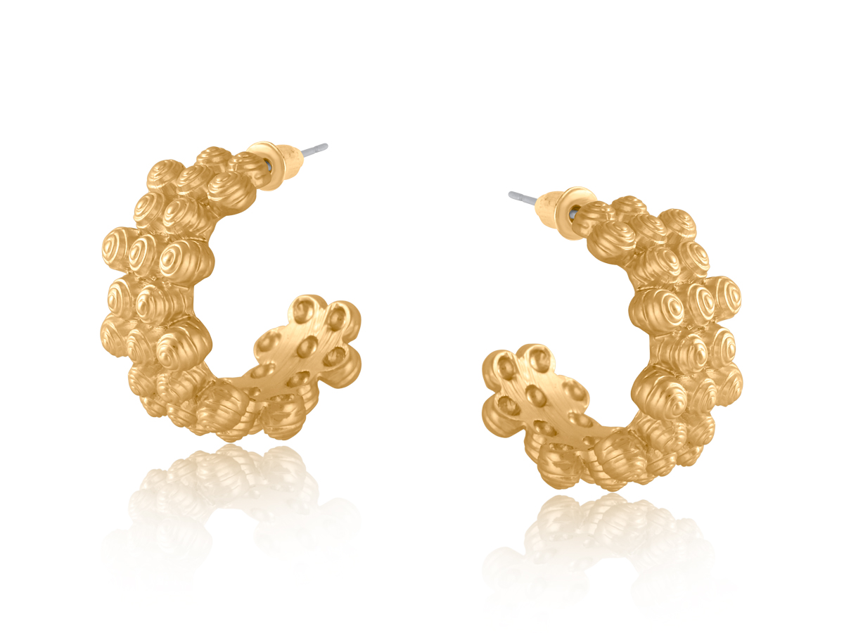 Picture of MATTE GOLD ALBA MATTE CONCH HOOP EARRINGS
