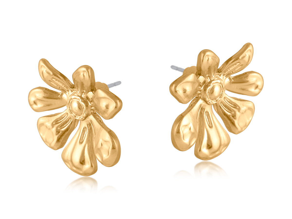Picture of MATTE GOLD SAPHIA FLORAL MATTE STUD EARRINGS