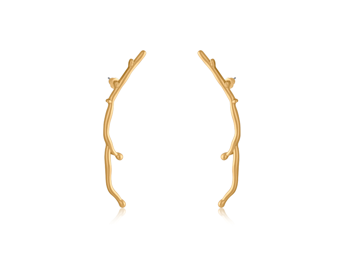 Picture of MATTE GOLD GINEVRA BRANCH STICK MATTE EARRINGS
