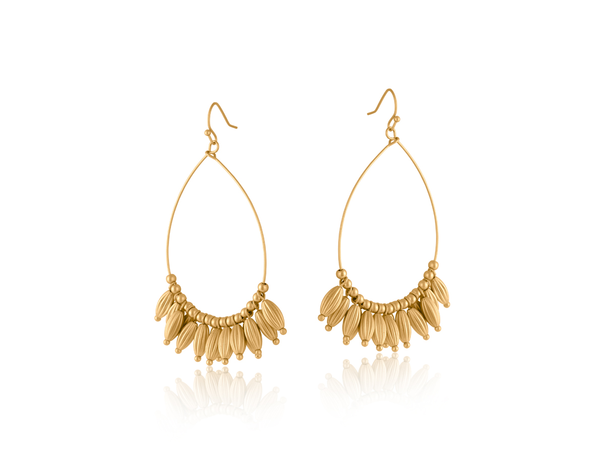 Picture of MATTE GOLD VITTORIA SEED OVERSIZED MATTE EARRINGS
