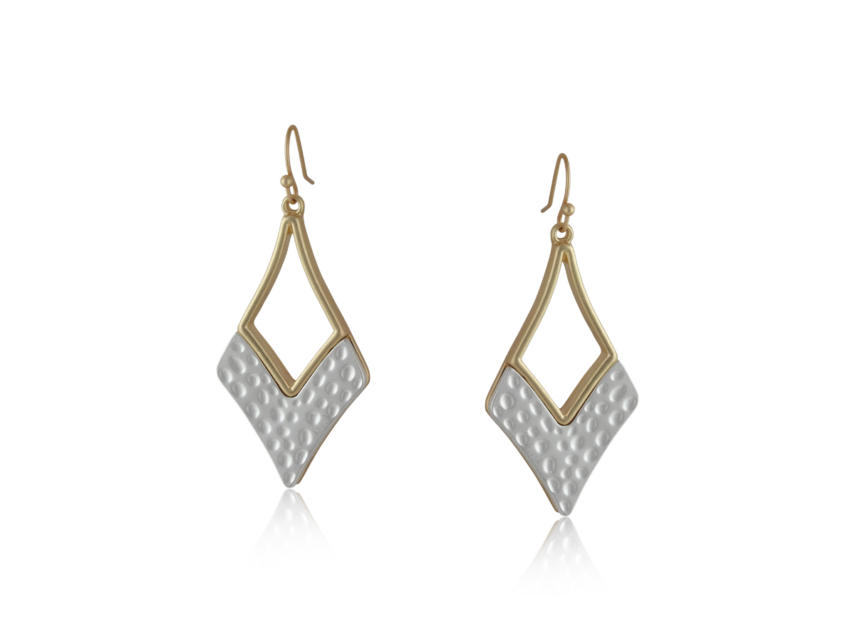 Picture of TWO TONE MATTE SILVER CHIARA TWO TONE MATTE EARRIN