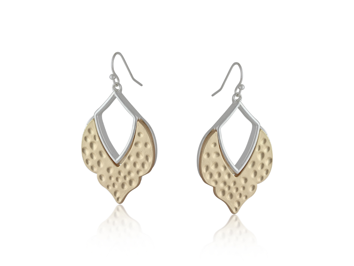 Picture of TWO TONE MATTE GOLD FELICE TWO TONE MATTE EARRINGS
