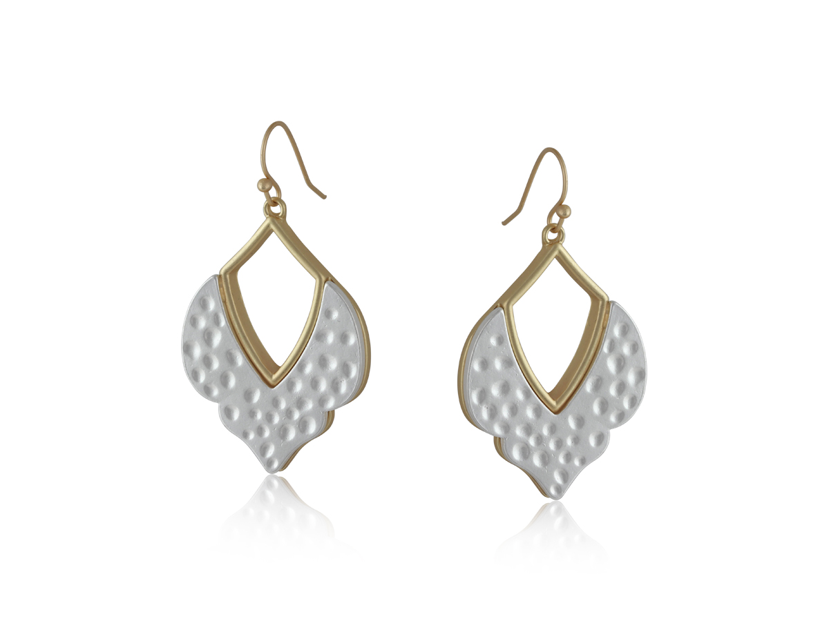 Picture of TWO TONE MATTE SILVER FELICE TWO TONE MATTE EARRIN