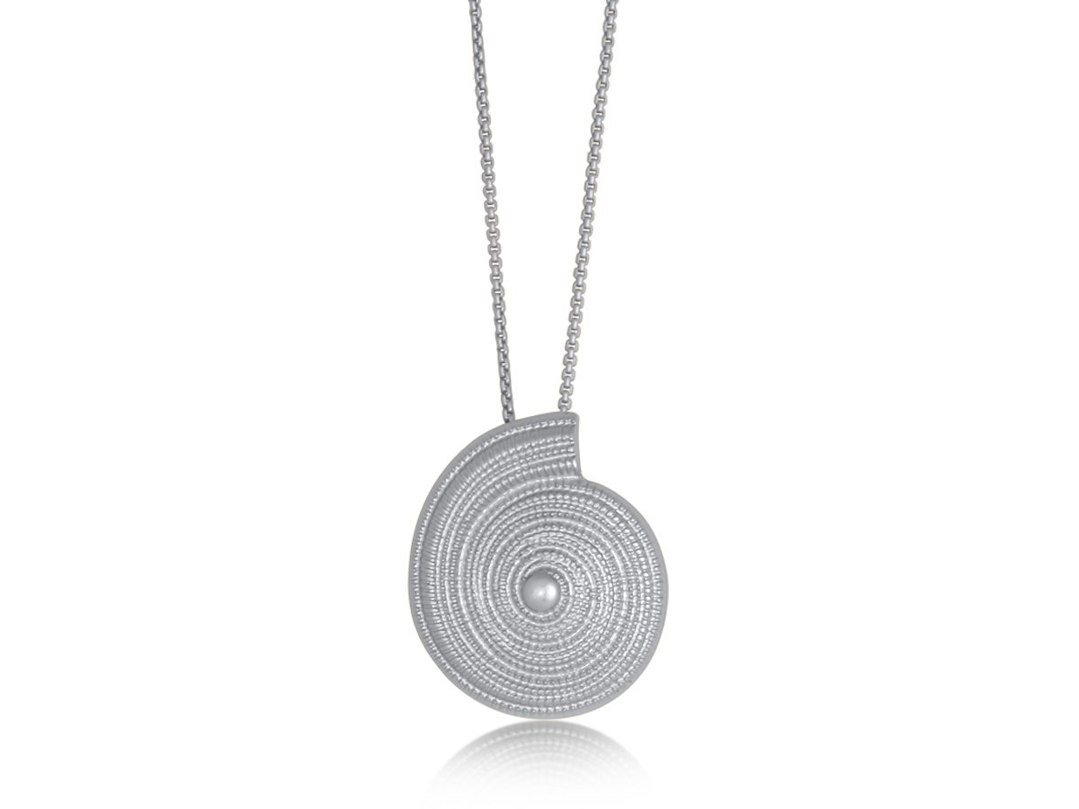 Picture of MATTE SILVER  VERONICA MATTE CONCH NECKLACE