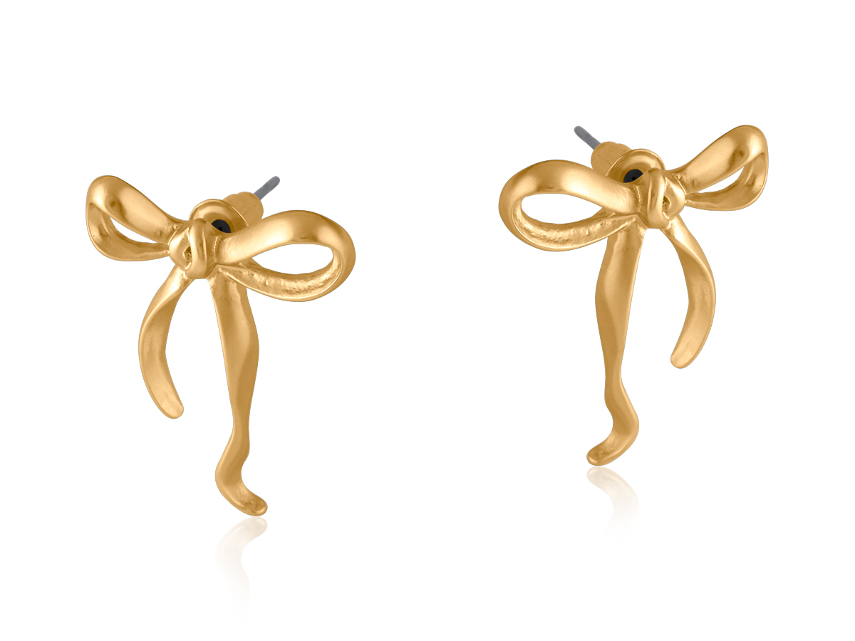 Picture of MATTE GOLD PALOMA BOW MATTE EARRINGS