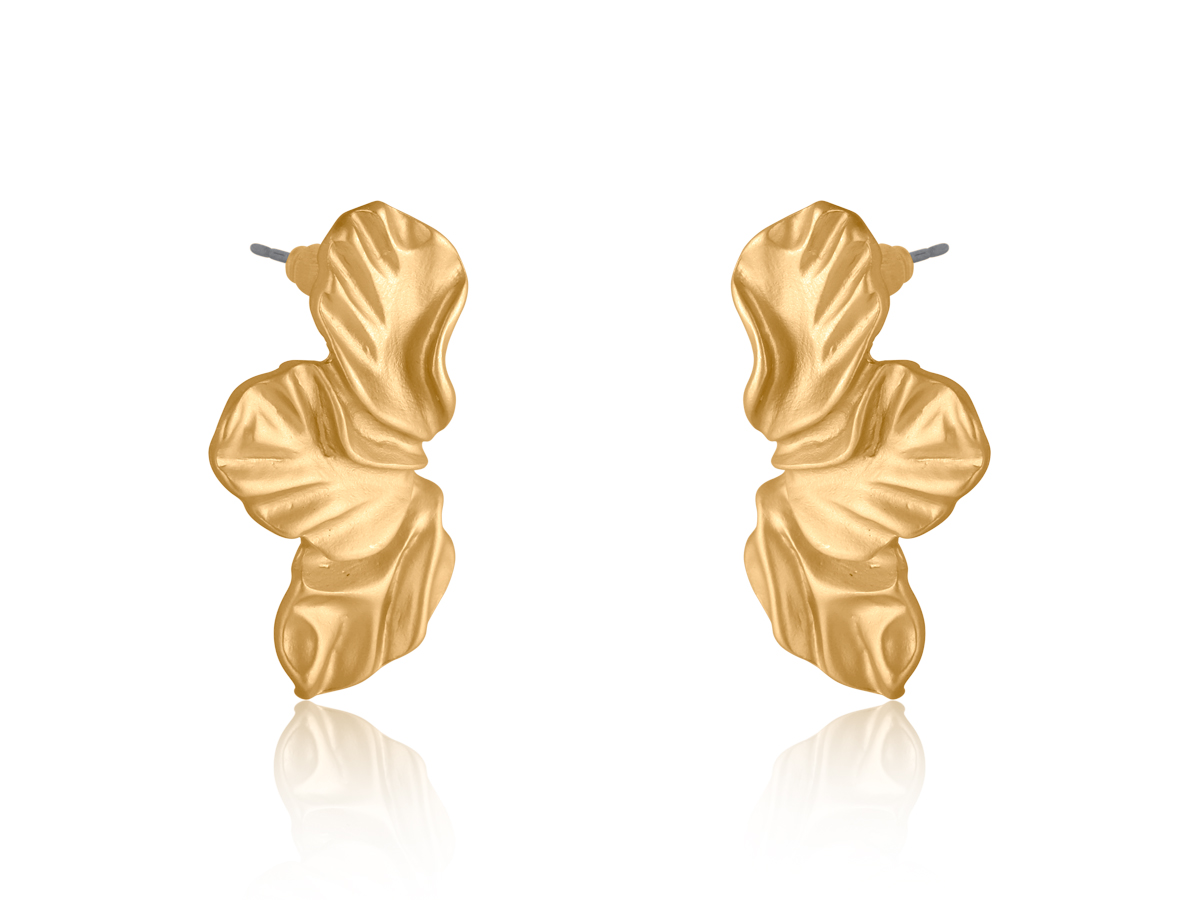 Picture of MATTE GOLD OLIVIA PETAL FLORAL EARRINGS