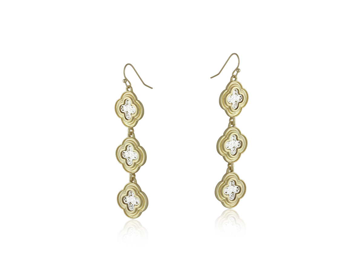 Picture of TWO TONE MATTE GOLD RIMINI CLOVER TWO TONE MATTE E