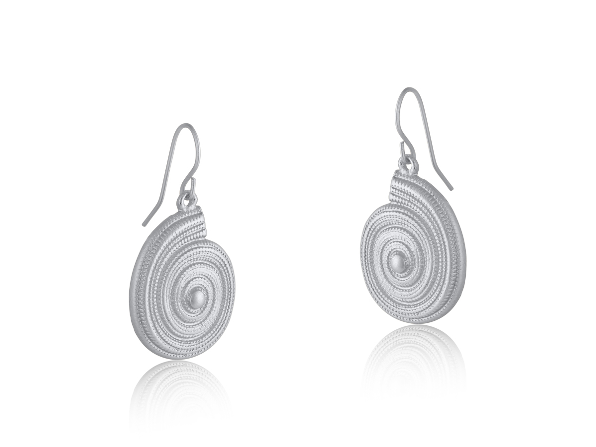Picture of MATTE SILVER  VERONICA MATTE CONCH EARRINGS