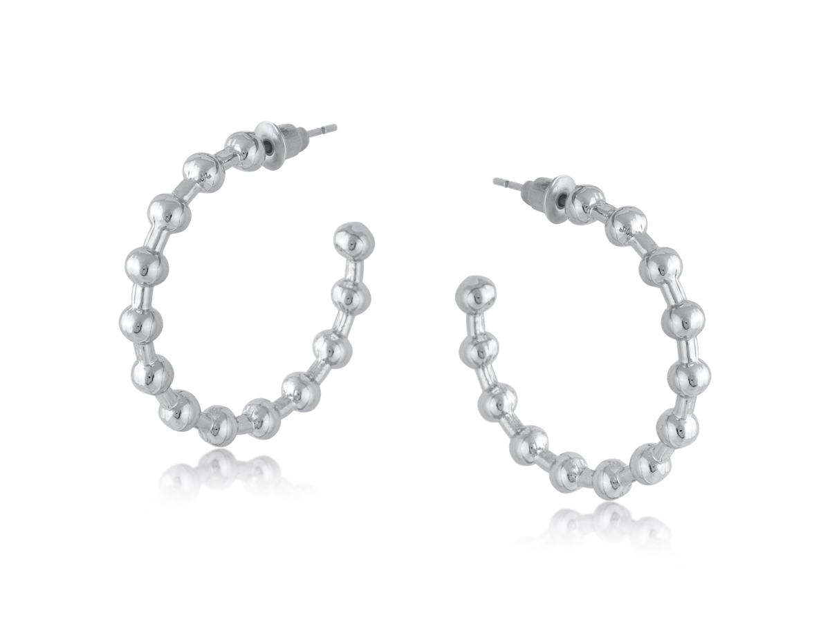 Picture of SILVER  LOUISE BALL SHAPED HOOP EARRINGS