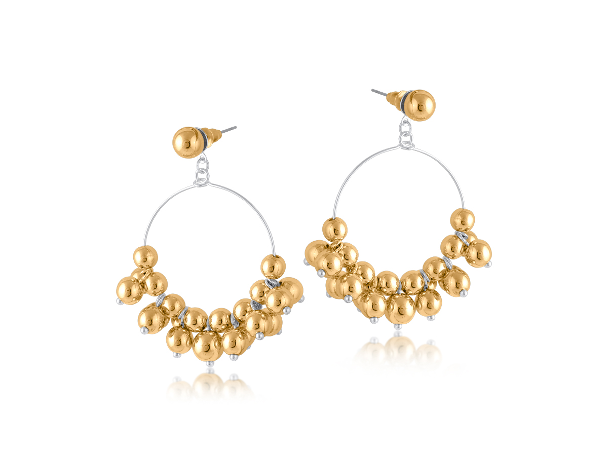 Picture of TWO TONE GOLD  MARGOT STATEMENT DROP EARRINGS