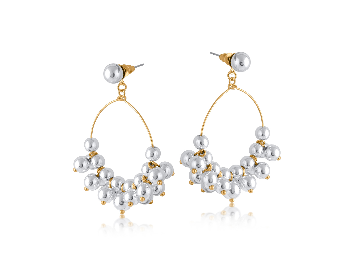Picture of TWO TONE SILVER MARGOT STATEMENT DROP EARRINGS