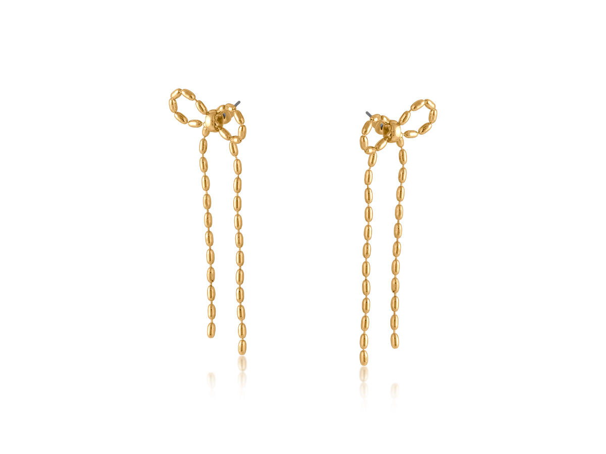 Picture of GOLD LINA LONG BOW EARRINGS