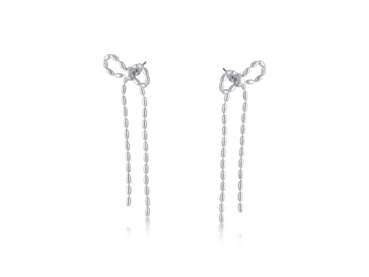 Picture of SILVER  LINA LONG BOW EARRINGS