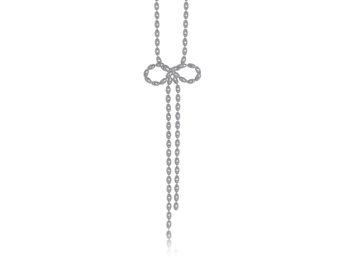Picture of SILVER  MARINA BOW CHAIN NECKLACE