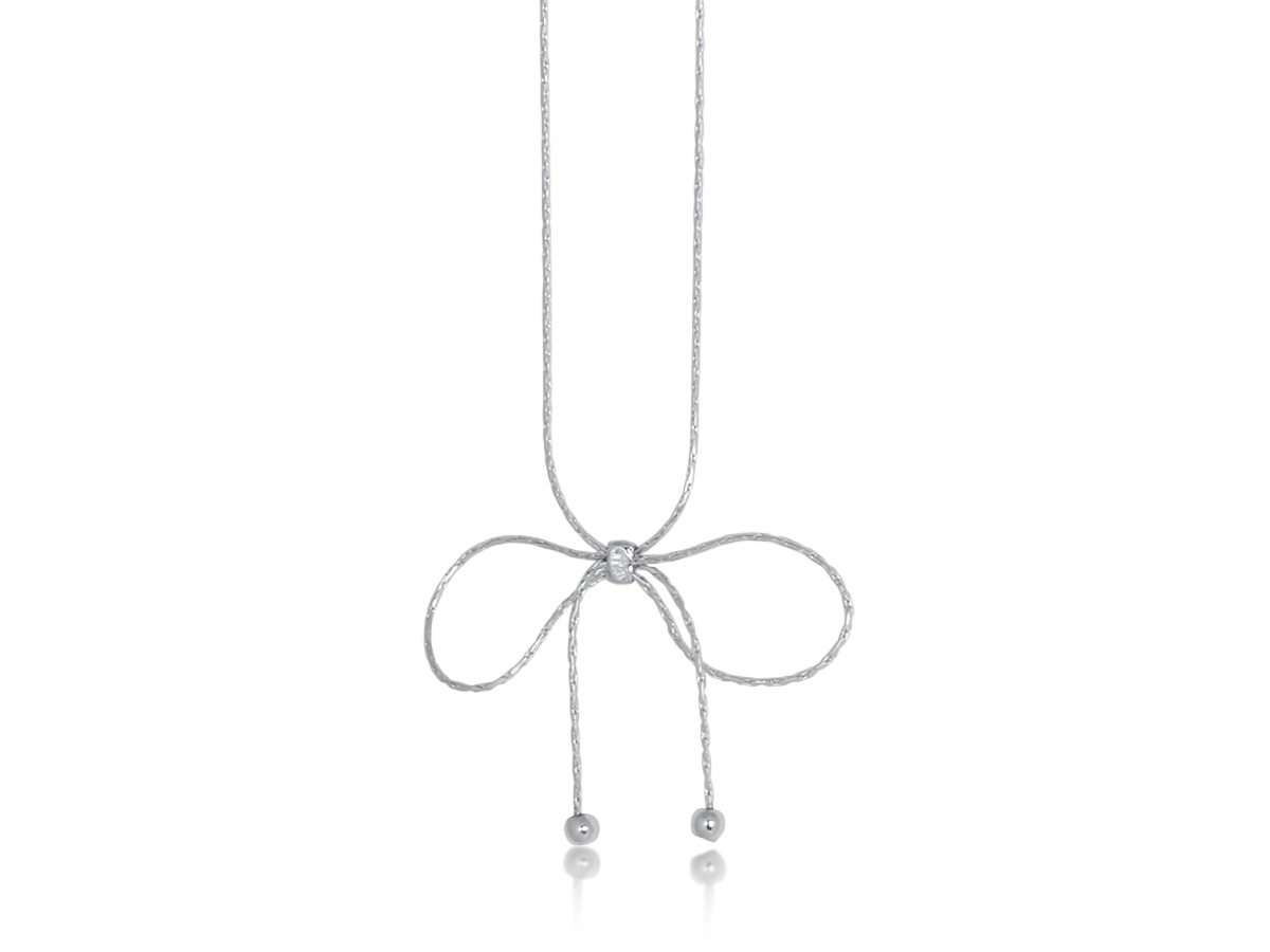 Picture of SILVER  SYLVIE SMALL BOW CHAIN NECKLACE