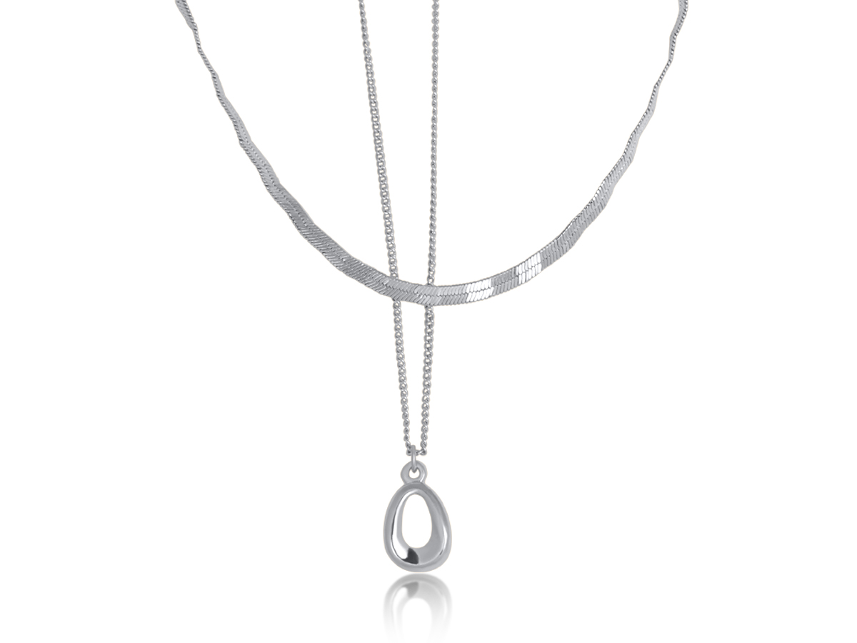 Picture of SILVER  PAMELA SET OF 2 NECKLACES