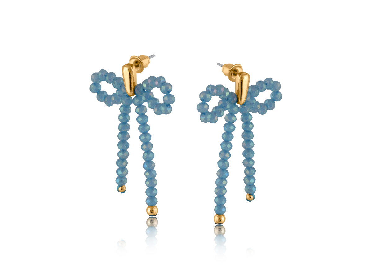 Picture of TURQUOISE BELLE FINE BOW EARRINGS