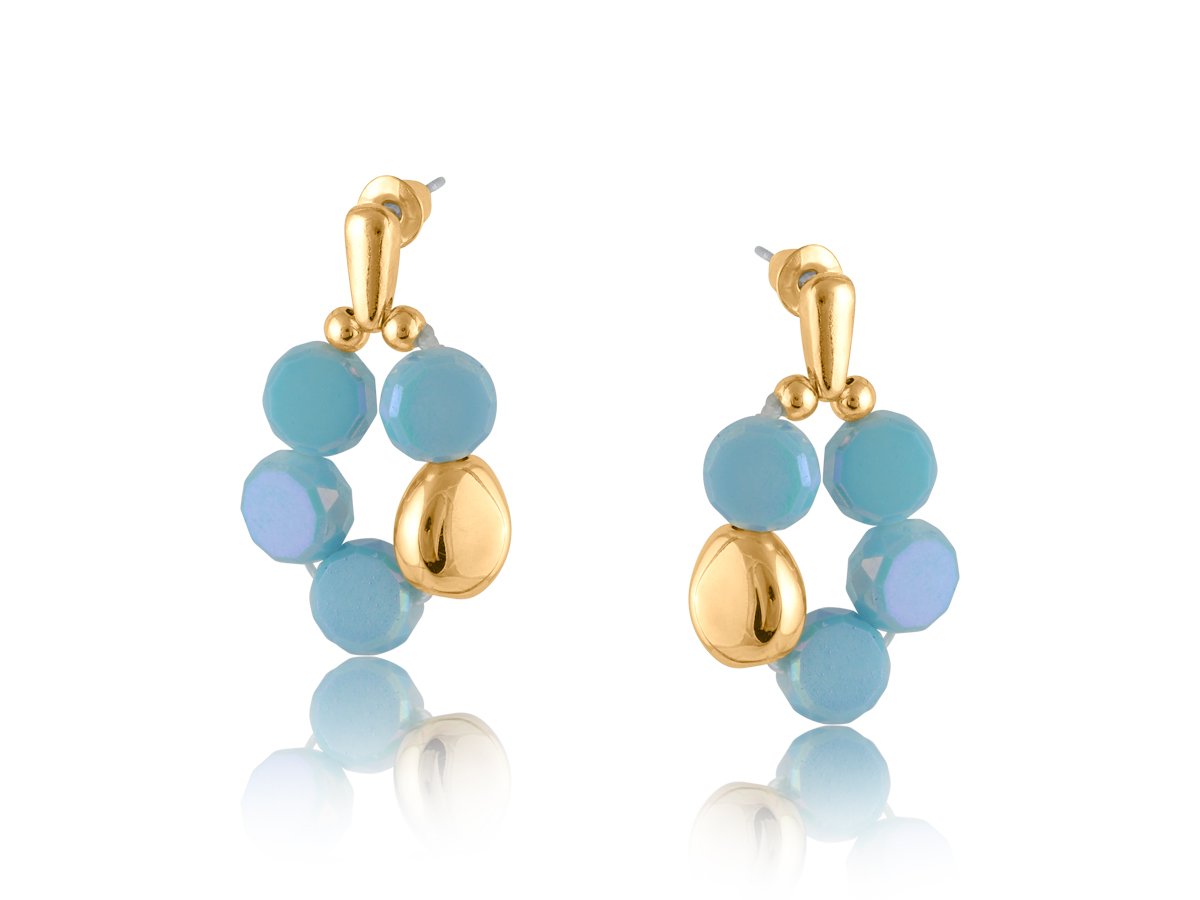 Picture of TURQUOISE CHARLOTTE TINY CIRCLE EARRINGS