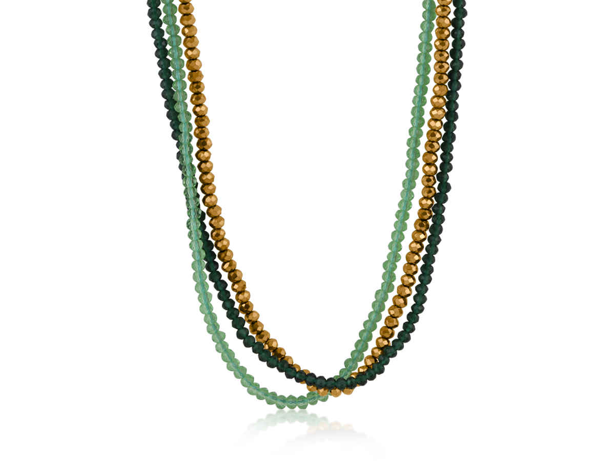 Picture of GREEN BELLE 3 STRING BEADED NECKLACE