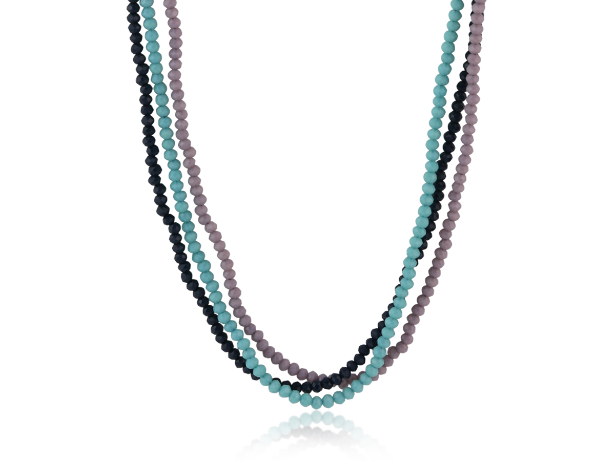 Picture of BLUE BELLE 3 STRING BEADED NECKLACE