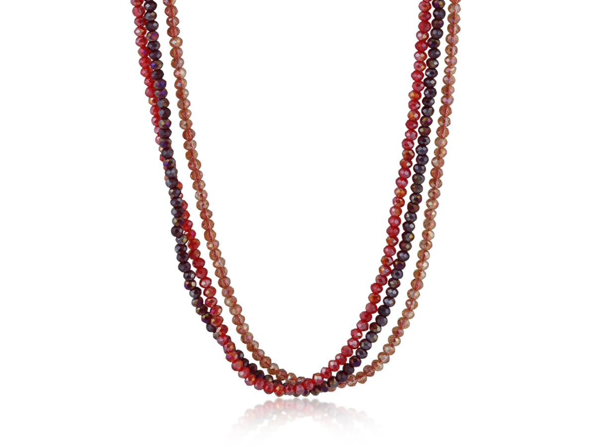 Picture of RED BELLE 3 STRING BEADED NECKLACE