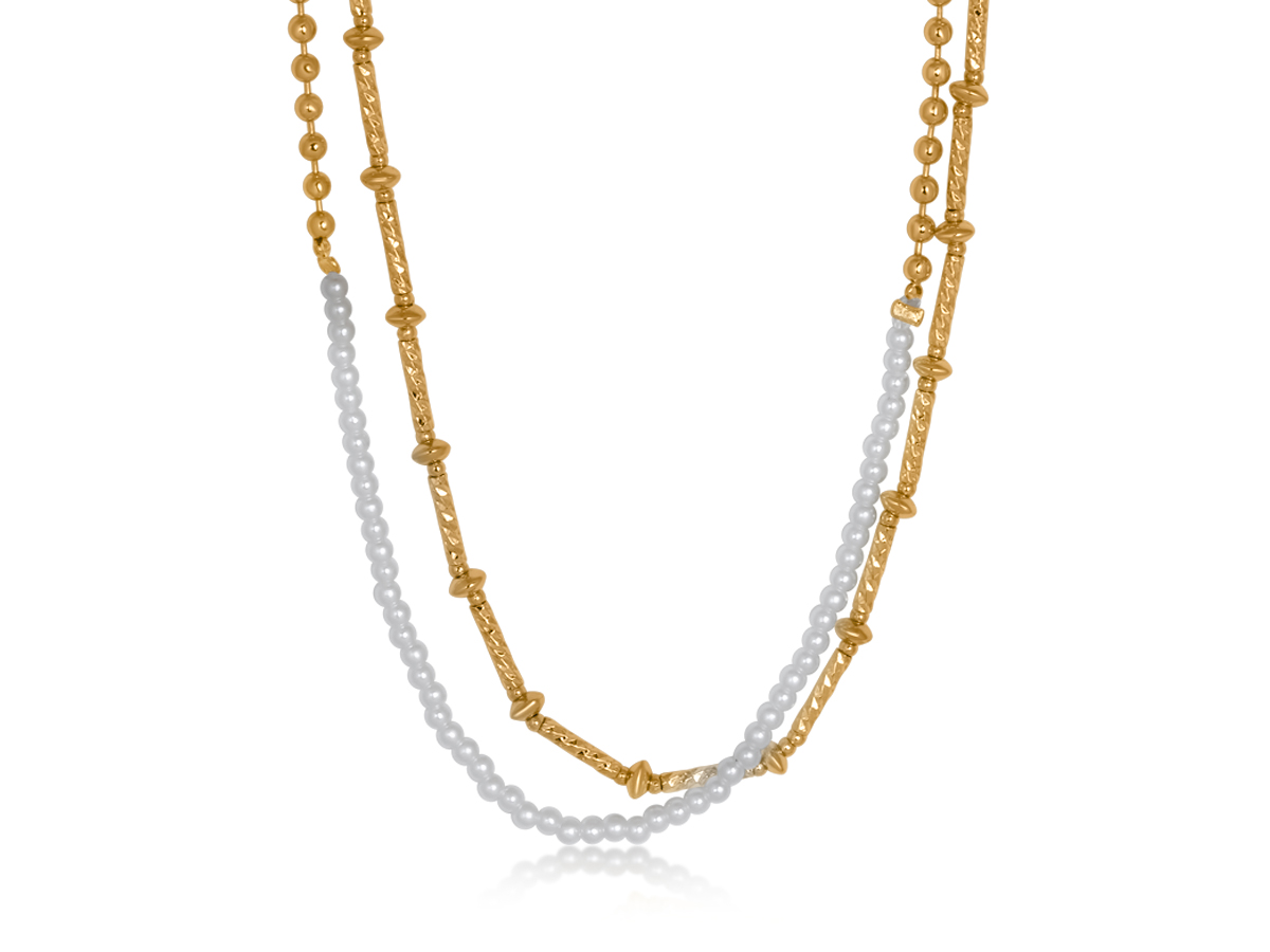Picture of WHITE  ARIS SET OF NECKLACES