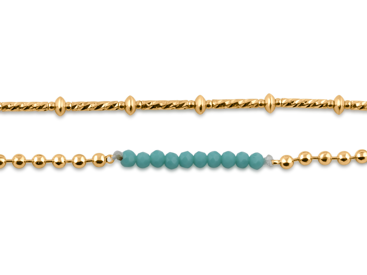 Picture of TURQUOISE ARIS SET OF ANKLETS