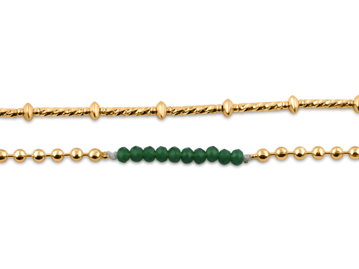 Picture of EMERALD ARIS SET OF ANKLETS