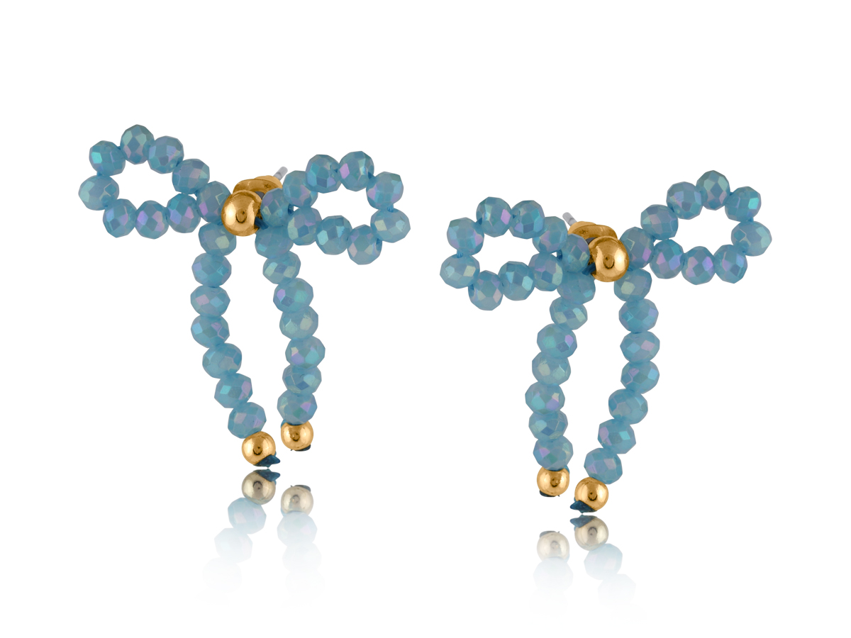 Picture of TURQUOISE INGRID BOW EARRINGS