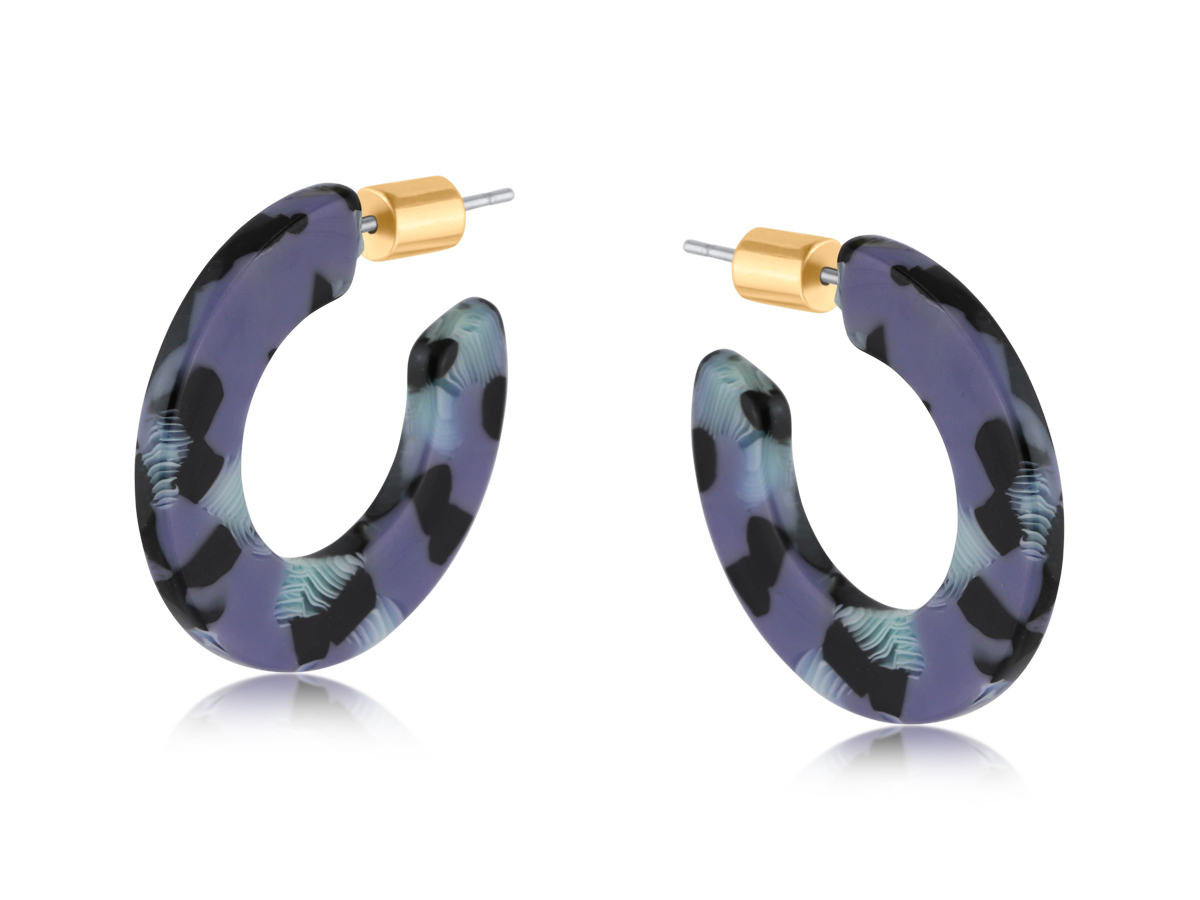 Picture of LILAC  SYLVIA RESIN HOOP EARRINGS