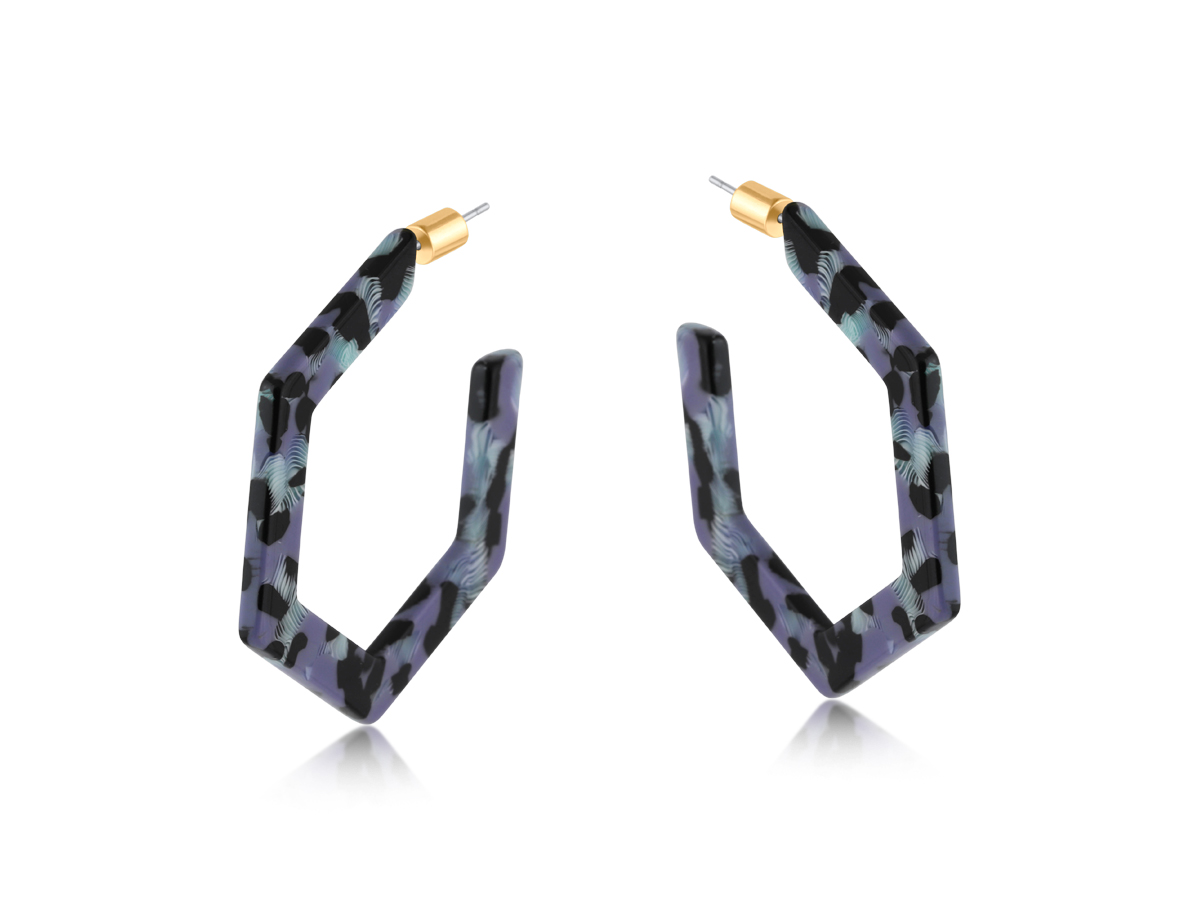 Picture of LILAC  SYLVIA RESIN HEXAGONAL EARRINGS