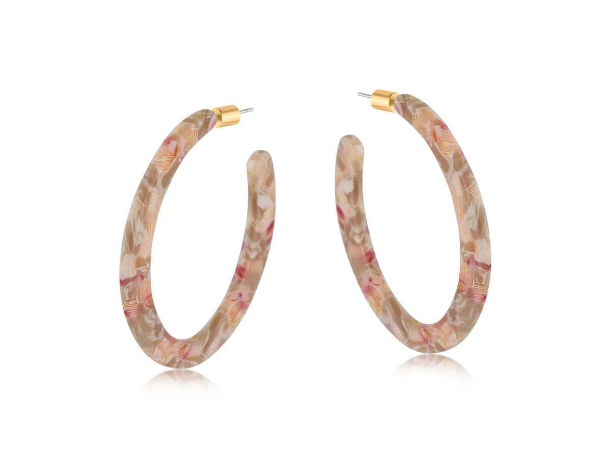 Picture of PEACH  SYLVIA RESIN STATEMENT EARRINGS