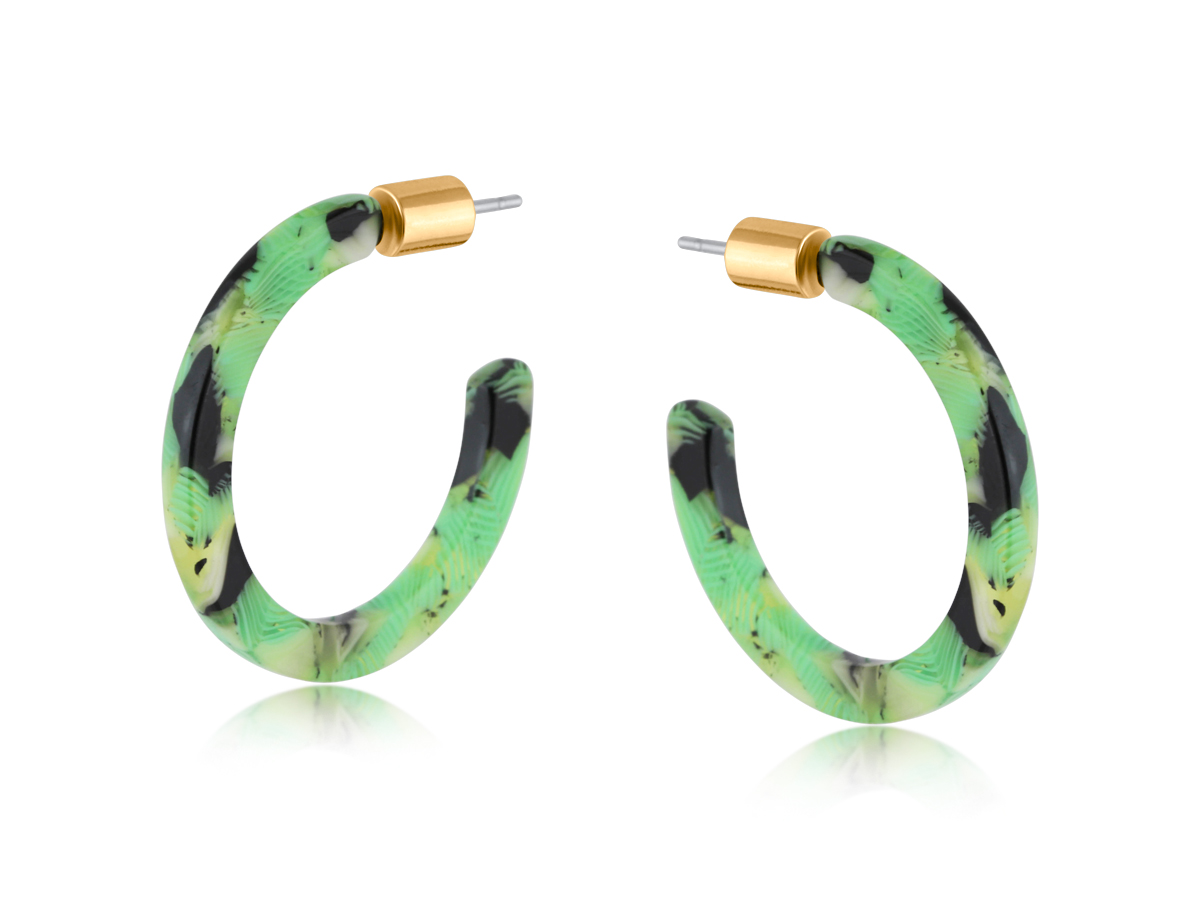 Picture of GREEN  ILONA RESIN SKINNY EARRINGS