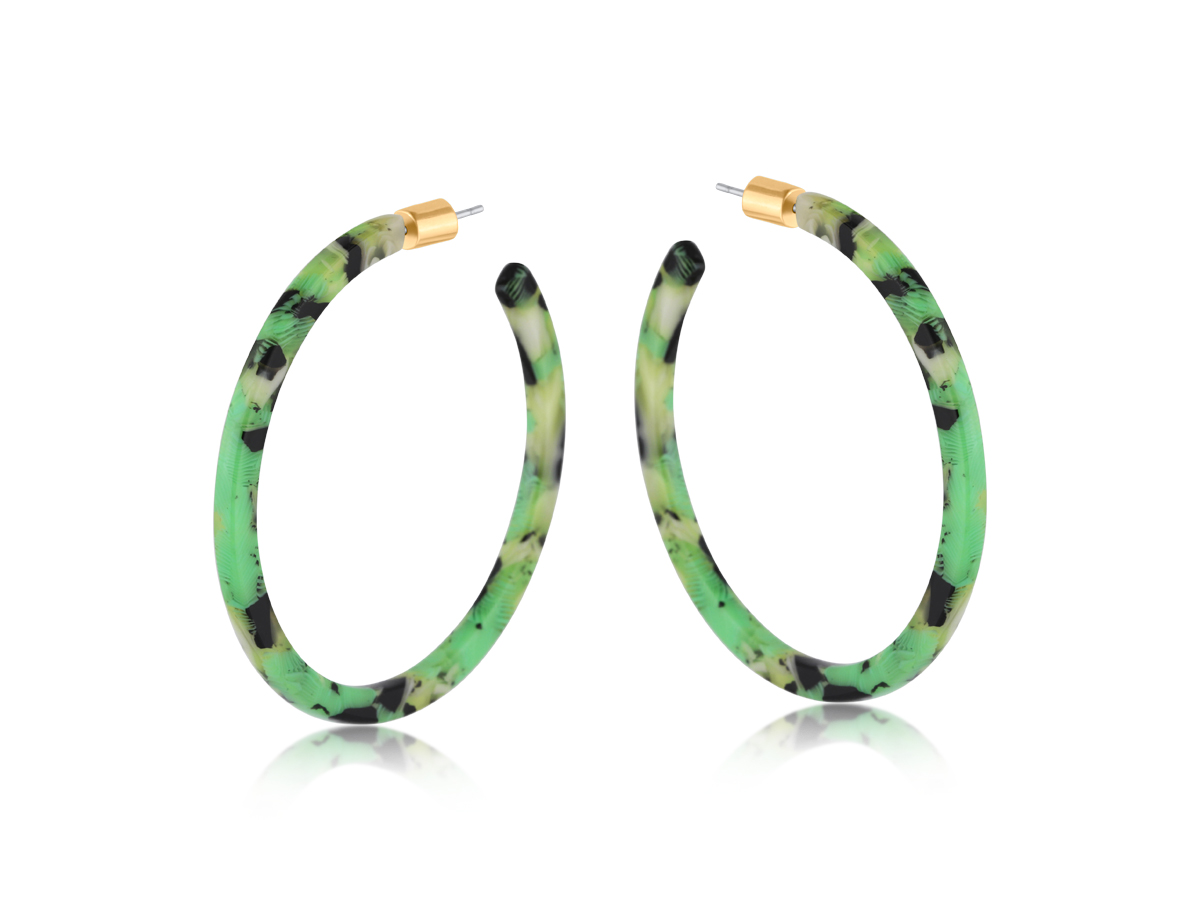 Picture of GREEN  ILONA RESIN SKINNY EARRINGS