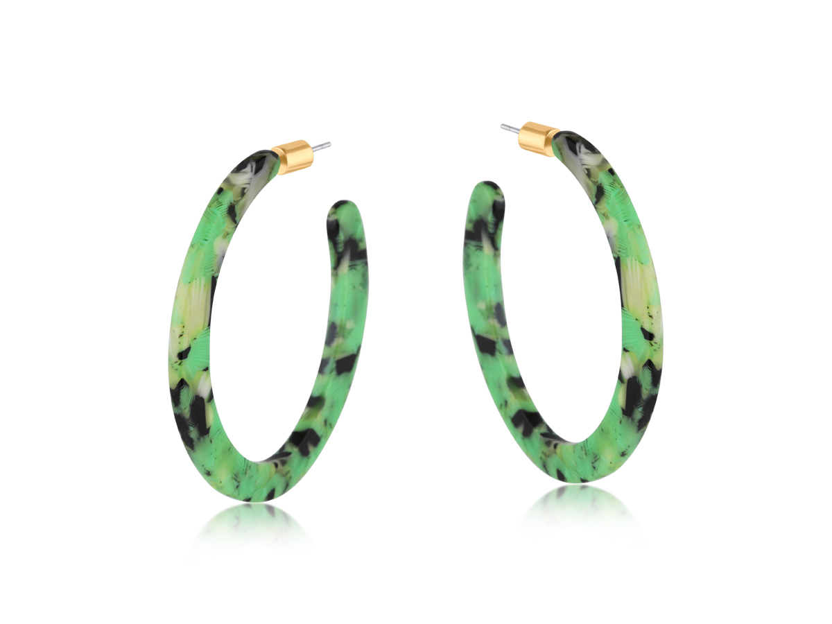 Picture of GREEN  ILONA RESIN STATEMENT EARRINGS