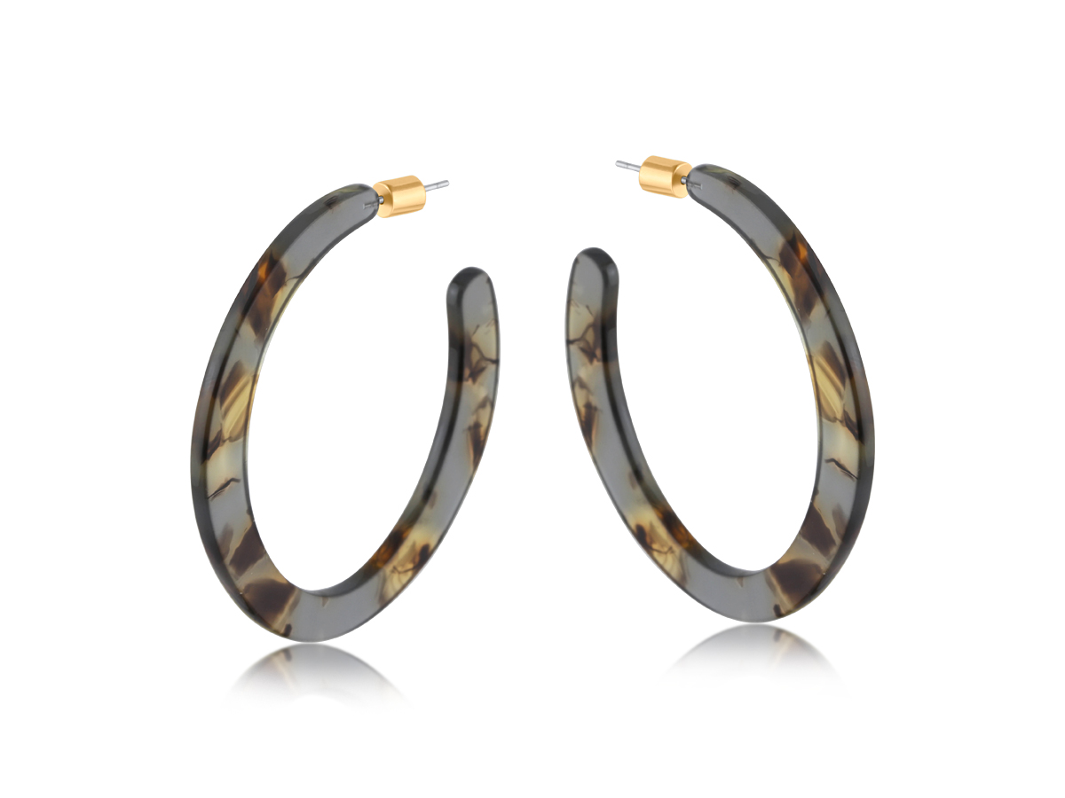 Picture of GREY  ILONA RESIN STATEMENT EARRINGS