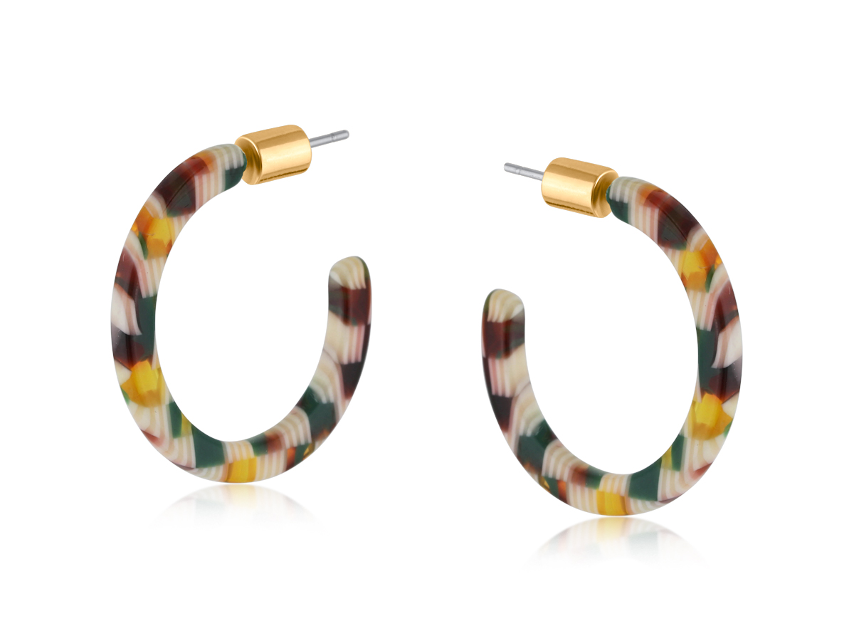 Picture of BROWN GREEN  MARIE RESIN SKINNY EARRINGS