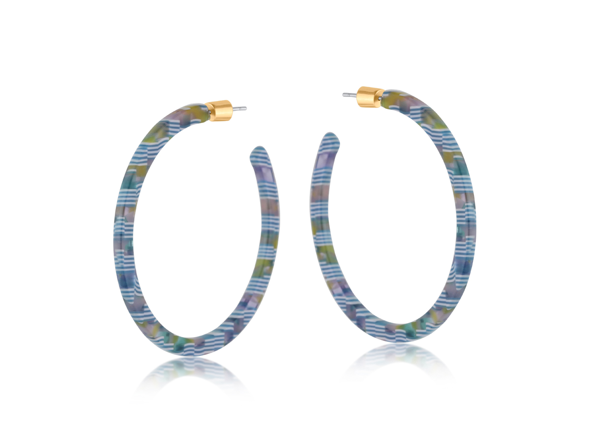 Picture of BLUE  MARIE RESIN SKINNY EARRINGS