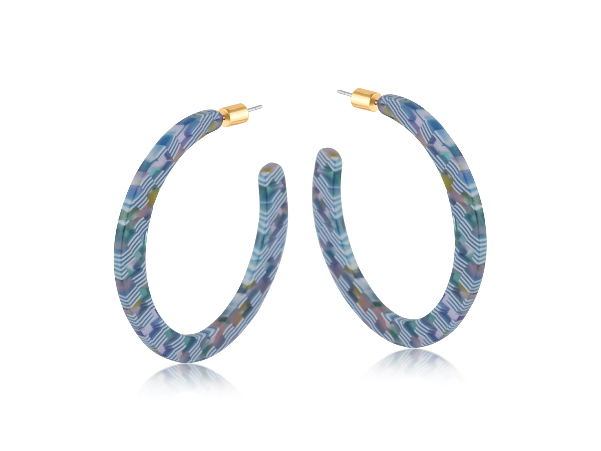 Picture of BLUE  MARIE RESIN STATEMENT EARRINGS