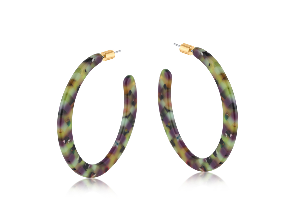 Picture of LILAC BLUE MARIE RESIN STATEMENT EARRINGS