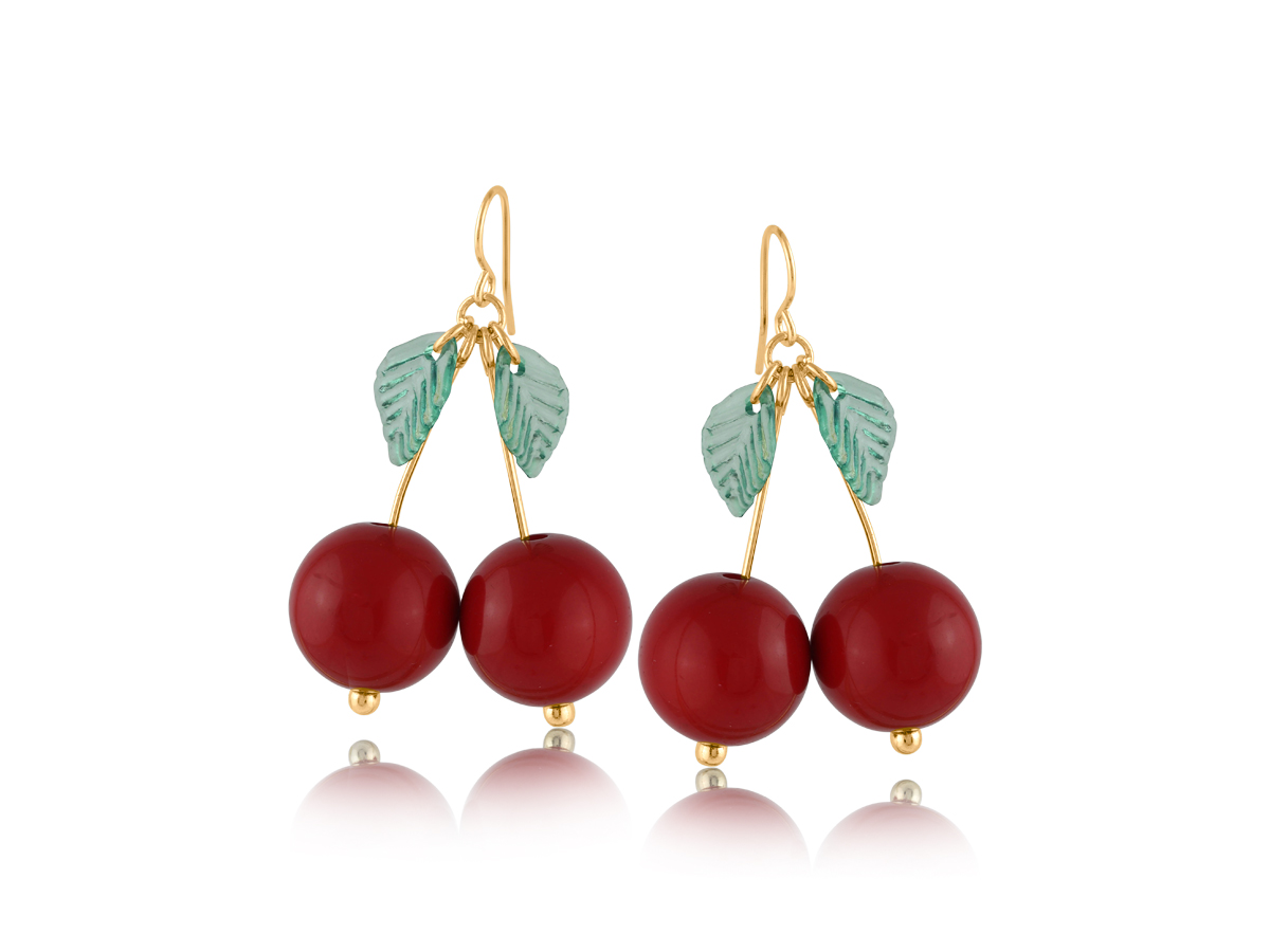Picture of RED SAVANNA CHERRY DROP EARRINGS