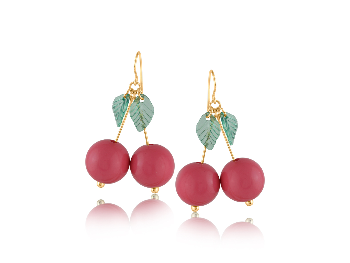Picture of PINK SAVANNA CHERRY DROP EARRINGS
