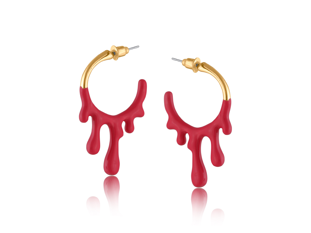 Picture of PINK MARINNA PAINT DRIP ENAMEL EARRINGS
