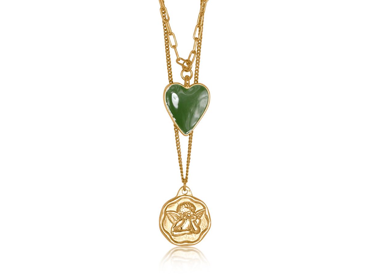 Picture of GREEN  PAOLA SET OF TWO CHARM NECKLACES