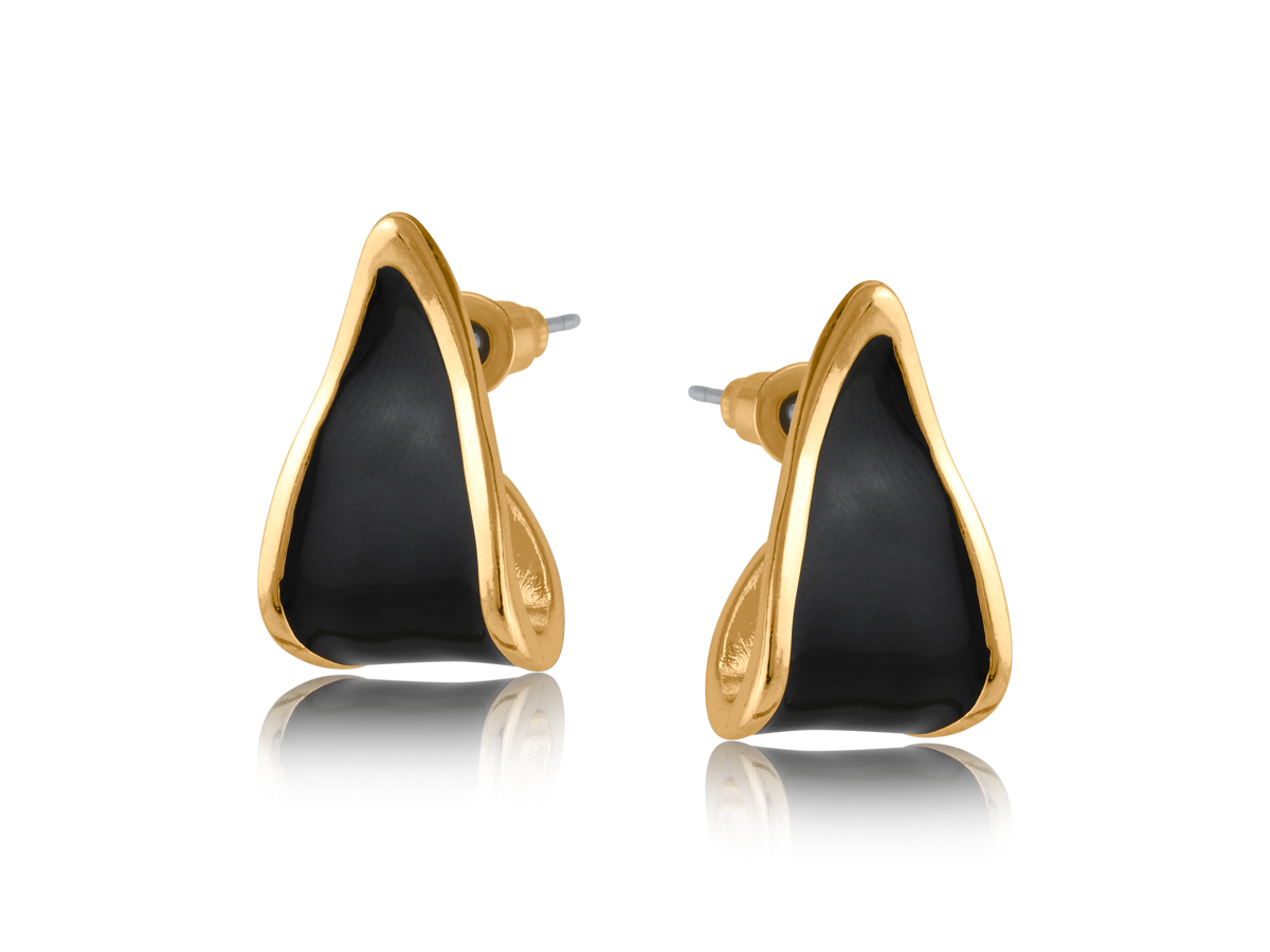 Picture of GREY SAKURA TWO TONE ENAMEL EARRINGS