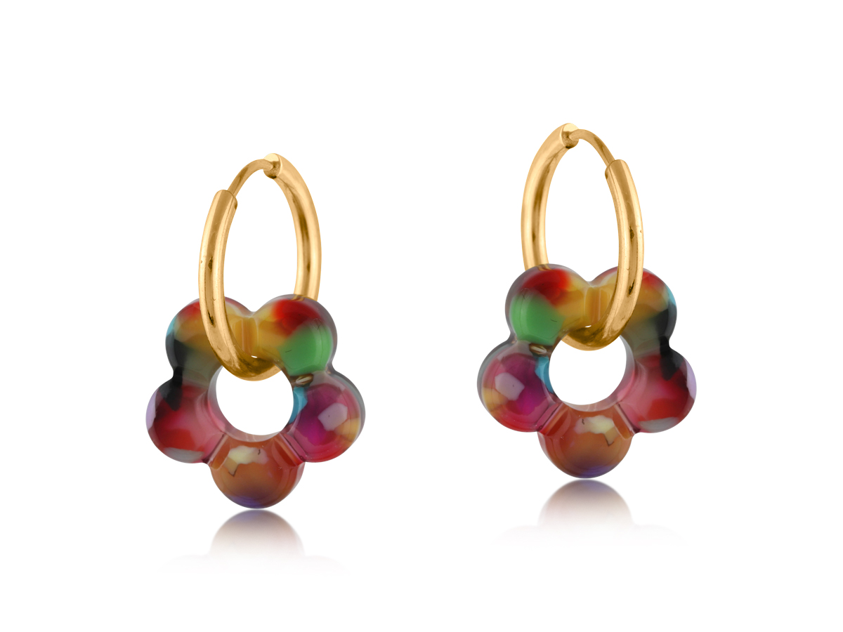 Picture of RED/ORANGE/LILAC HISPANIA METAL AND RESIN FLORAL E
