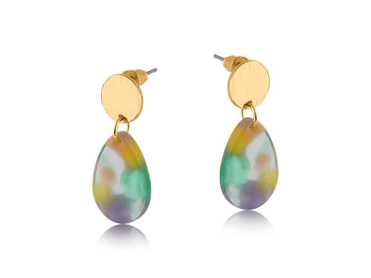 Picture of LILAC/PINK/GREEN CASPIA MIXED METAL AND RESIN DROP