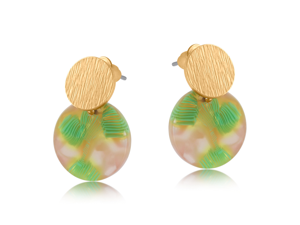 Picture of PINK  OLIVIA SMALL DISC AND METAL EARRINGS