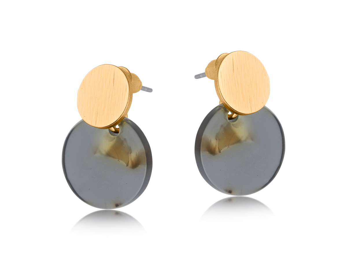 Picture of GREY  OLIVIA SMALL DISC AND METAL EARRINGS